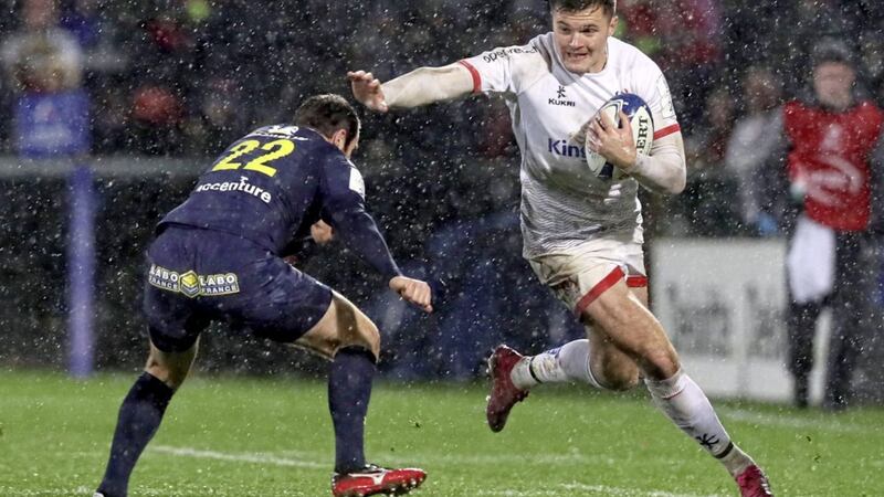 Jacob Stockdale scored Ulster's opening try against Connacht after good work by Sean Reidy and James Hume at the Kingspan Stadium in Ravenhill, Belfast last night, Friday April 23 2021