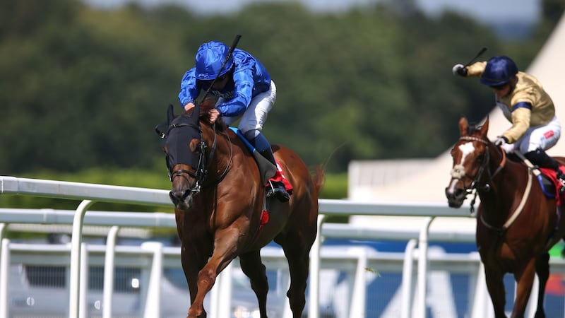 Yibir pulls away under William Buick to record a comfortable victory in the Coral Marathon at Sandown Picture by PA