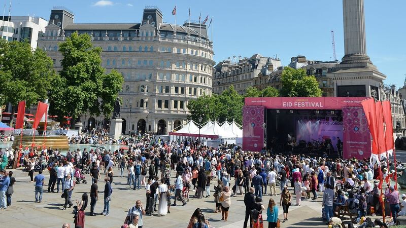 The sun came out for the event at Trafalgar Square.