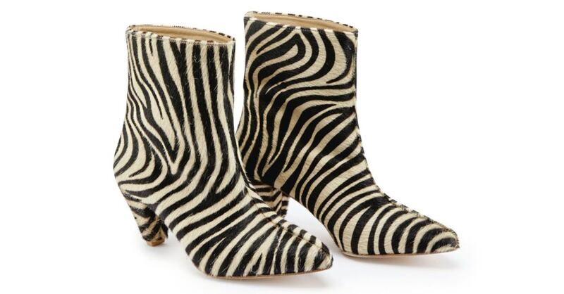 Sosandar Zebra Print Leather Pull On Ankle Boots, &pound;119 