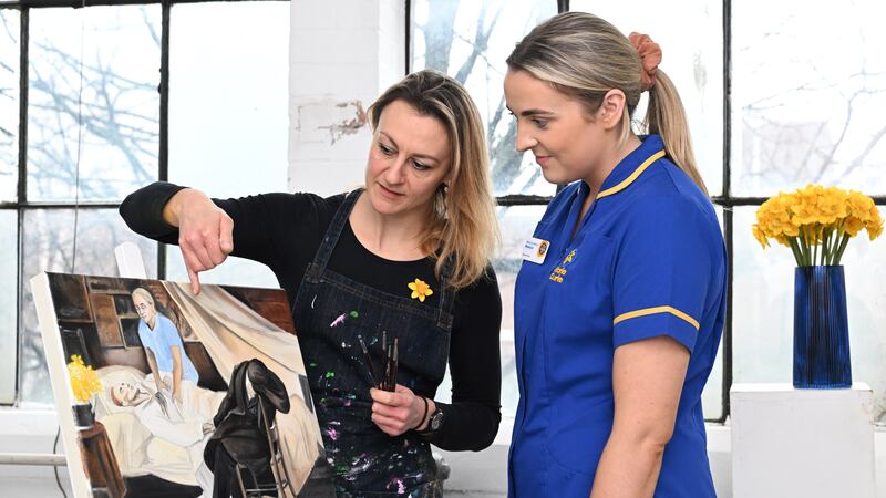 Rebecca Jennings, a Marie Curie registered nurse based at Marie Curie’s Belfast hospice is featured in the paintings. PICTURE: MAYY CROSSICK/PA WIRE