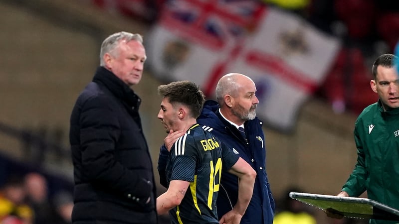 Billy Gilmour went off in the 69th minute against Northern Ireland last week
