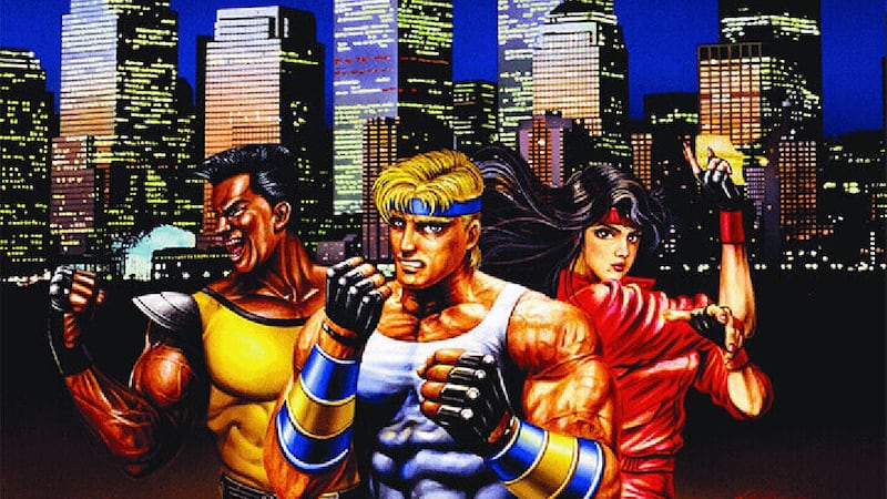 Artwork showing the main characters in the Sega game Streets of Rage