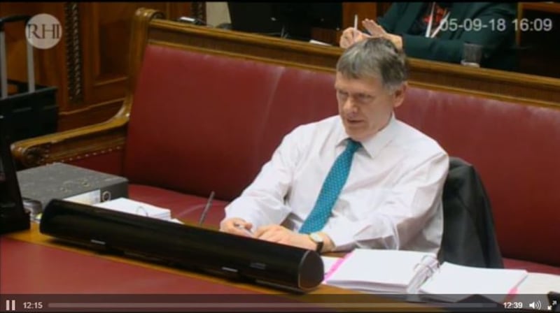 &nbsp;Andrew McCormick giving evidence to the RHI inquiry on the afternoon of Wednesday September 5&nbsp;