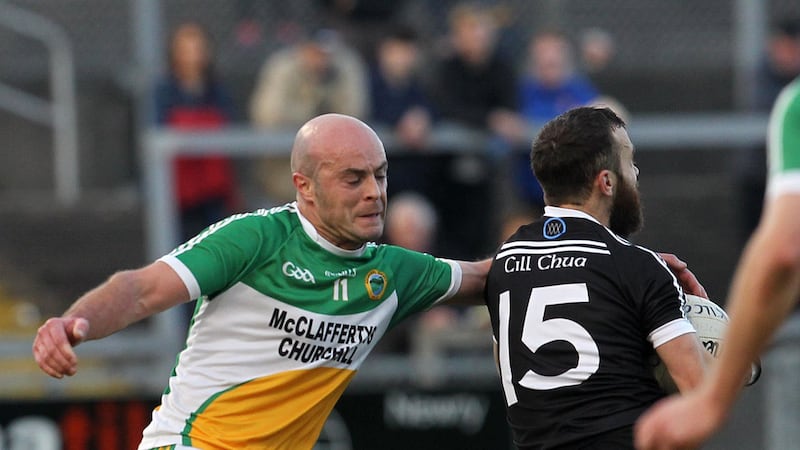 &nbsp;Cathal Gallagher&rsquo;s tackle on Kilcoo&rsquo;s Conor Laverty which saw the Glenswilly man sent off and the Down champions awarded a penalty which Darragh O&rsquo;Hanlon converted&nbsp;