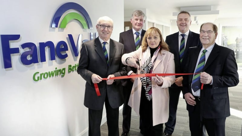 Patrick Savage, Fane Valley vice chairman, board member William Anderson, Michelle McIlveen, minister for agriculture, environment and rural affairs, Trevor Lockhart , Fane Valley chief executive and William McConnell, Fane Valley chairman 