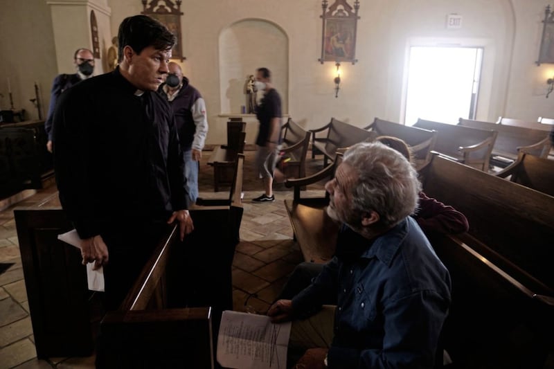 Mark Wahlberg as Stuart Long and Mel Gibson as Bill Long in Father Stu. Wahlberg believes the film will &#39;change people&#39;s lives and bring people closer together and reaffirm their faith&#39;. Picture by PA Photo/&copy; 2022 CTMG, Inc. All Rights Reserved/Karen Ballard. 