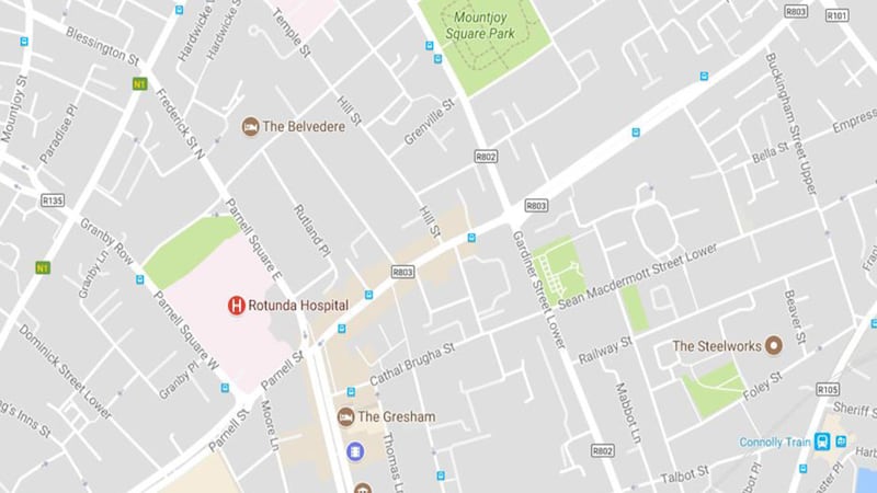 &nbsp;The hit-and-run and assault happened near the junction of Parnell Street and Hill Street. Image from Google Maps