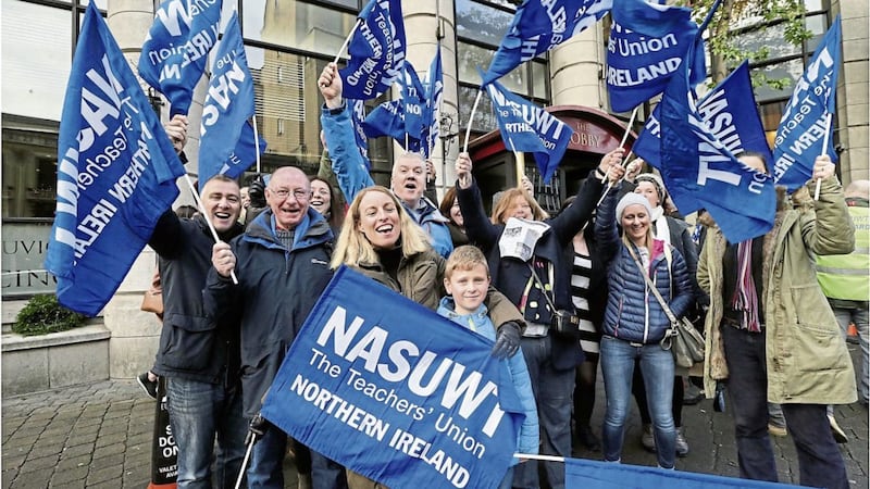 ROLLING ACTION: Members of the NASUWT staged a strike last year 