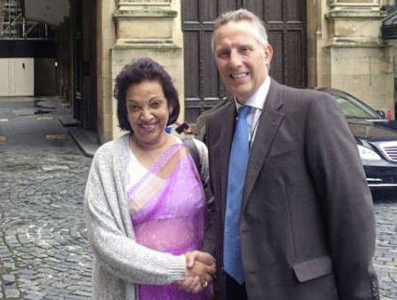 Ian Paisley pictured last year with Sri Lankan High Commissioner Amari Wijewardene 