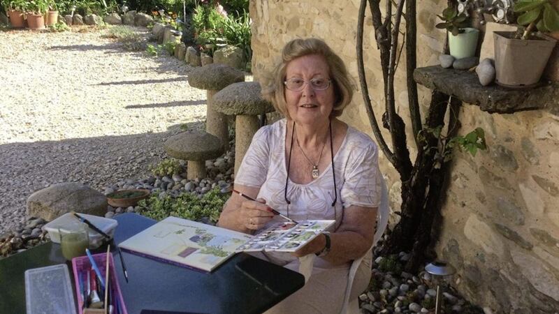 Dublin writer Muriel Bolger pictured relaxing doing some painting during a trip to Provence last year 