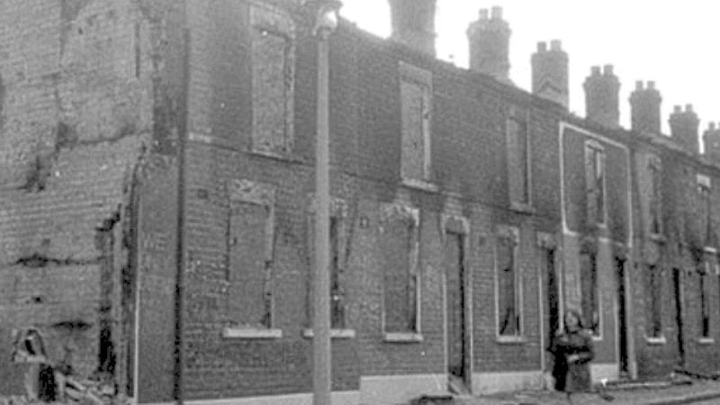 Bombay Street in Belfast after houses were destroyed. Picture courtesy of Dr Niall Gilmartin. 