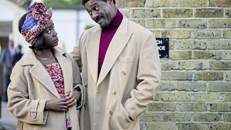 Madeline Appiah as Agnes and Idris Elba as Walter in a scene from the new series of In The Long Run 