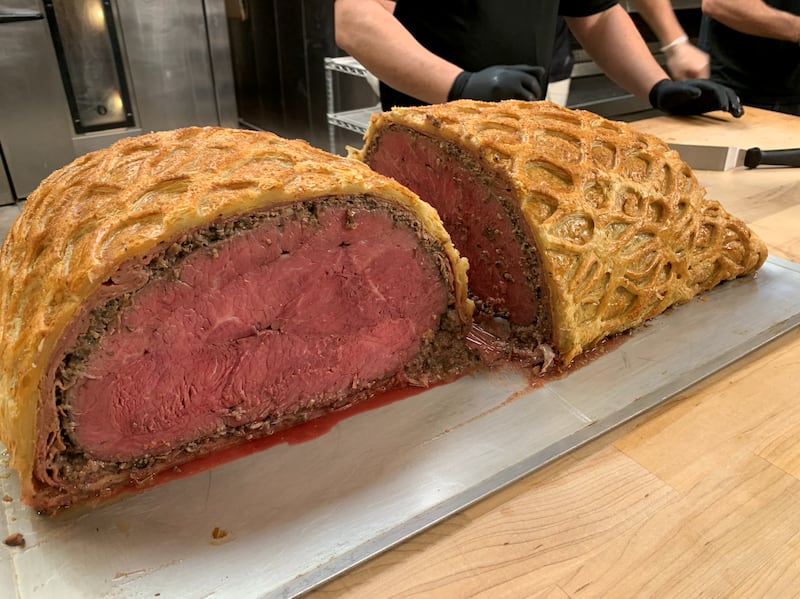 Cross section of the world's largest beef wellington