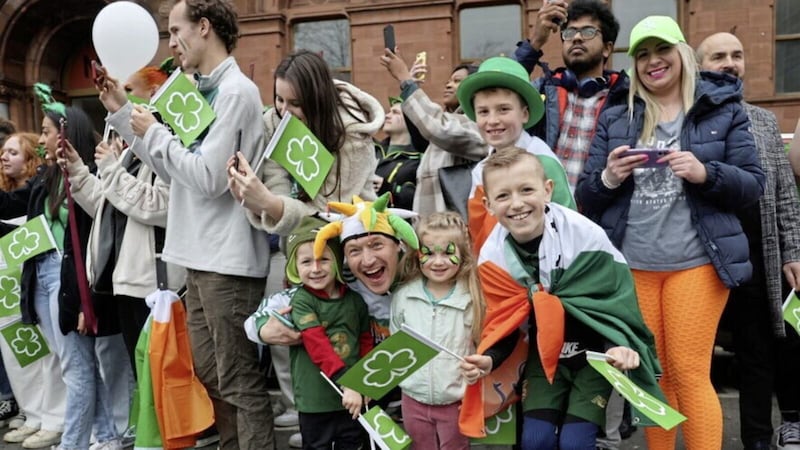 Revellers at Belfast's St Patrick's Day celebrations in March