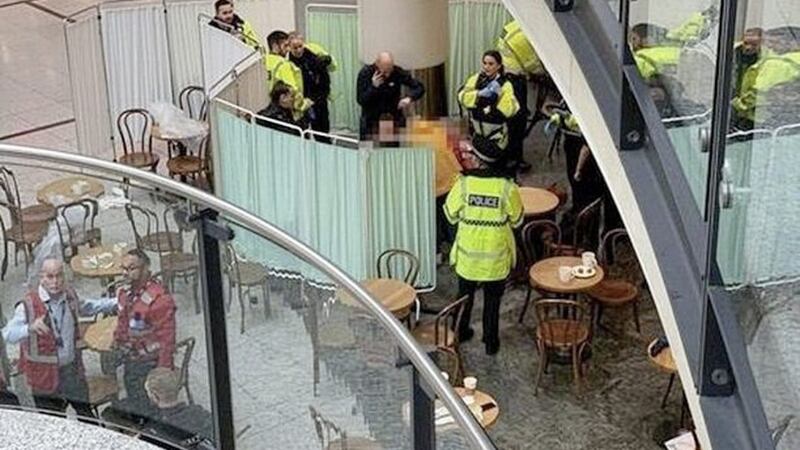 Inside the Starbucks cafe in the Ardndale Centre in Manchester where the attack took place. 