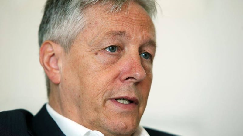 First Minister Peter Robinson speaking to the Press Association at Stormont Castle Photo: Brian Lawless/PA Wire. 