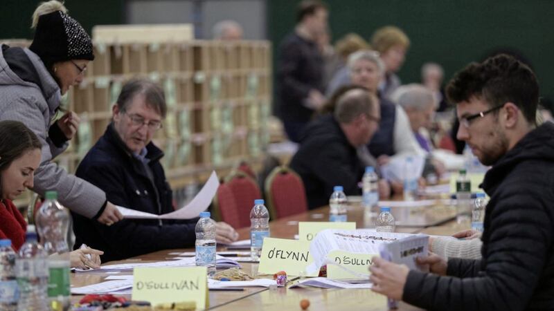 Counting in the Irish general election in February. Picture by Yui Mok, Press Association