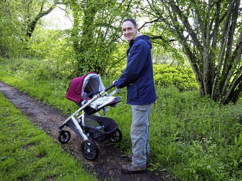 Neil Lancefield and his daughter, Penny, on a walk around Midgeham Farm 
