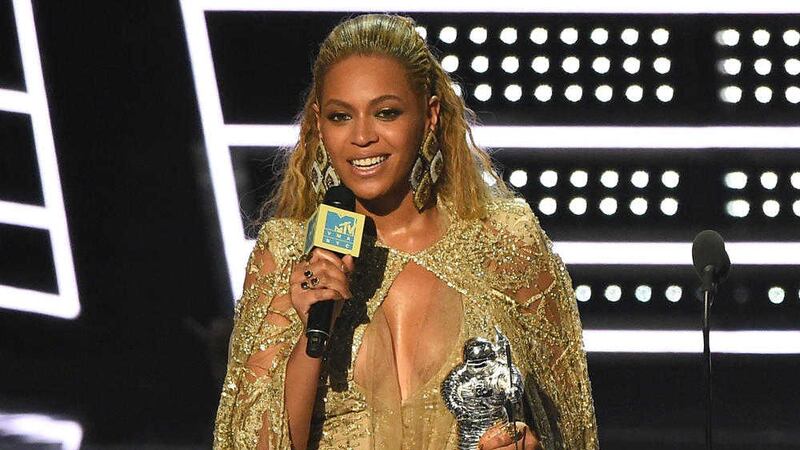 Beyonce accepts the award for best female video for Hold Up at the MTV Video Music Awards. Picture by Charles Sykes/Invision, Press Association 