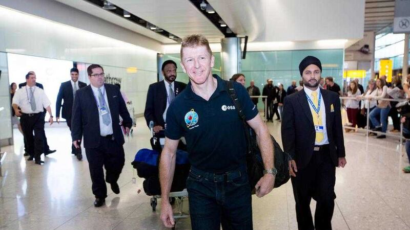 Tim Peake arrives at Heathrow Airport PICTURE: Heathrow Airport/PA Wire 