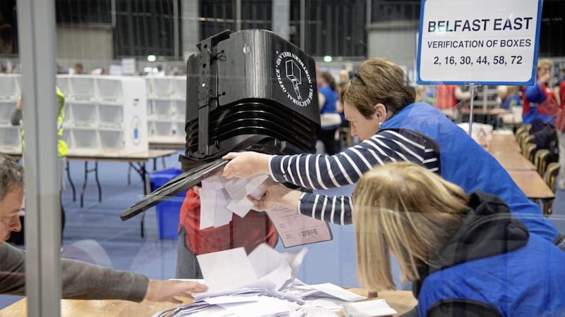 Ballot counters in Belfast after the last Assembly election in May. Picture by Kirth Ferris/Pacemker Press 
