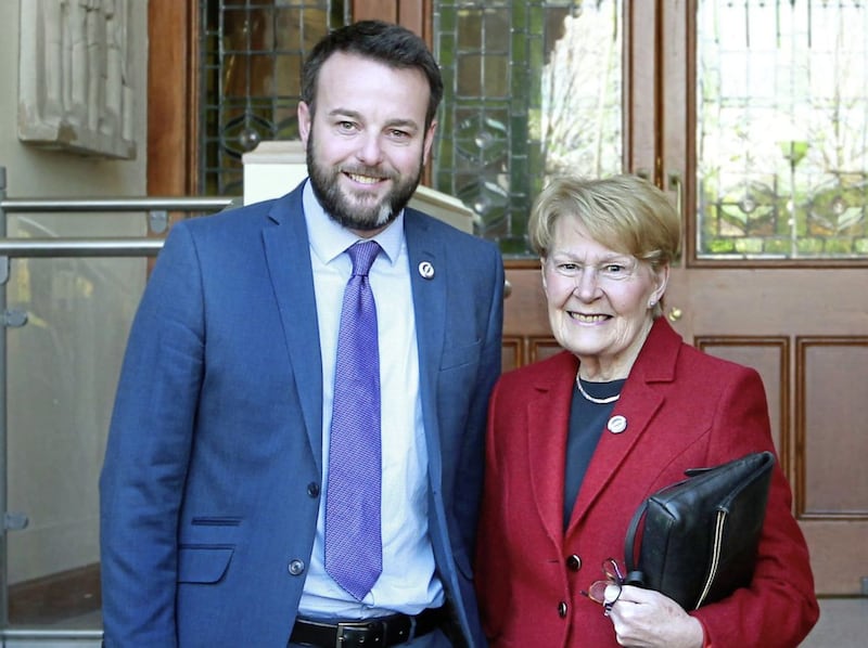 SDLP leader Colum Eastwood with Pat Hume. Picture by Margaret McLaughlin 