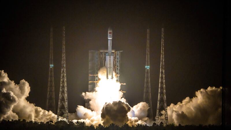 The Tianzhou-2 spacecraft reached the Tianhe station eight hours after blasting off from Hainan.