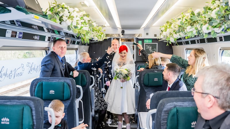 Leah and Vince Smith celebrated their entire wedding on board a Great Western Railway (GWR) train