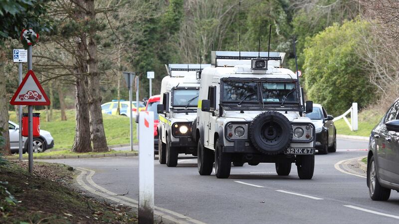 Army bomb experts at Carnfunnock Park, at Ballygally near Larne, where police uncovered a &quot;significant terrorist hide&quot; containing bomb-making components and explosives. Picture by Cliff Donaldson&nbsp;
