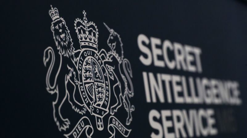 A sign for the Secret Intelligence Service, taken before a talk at St Andrews University