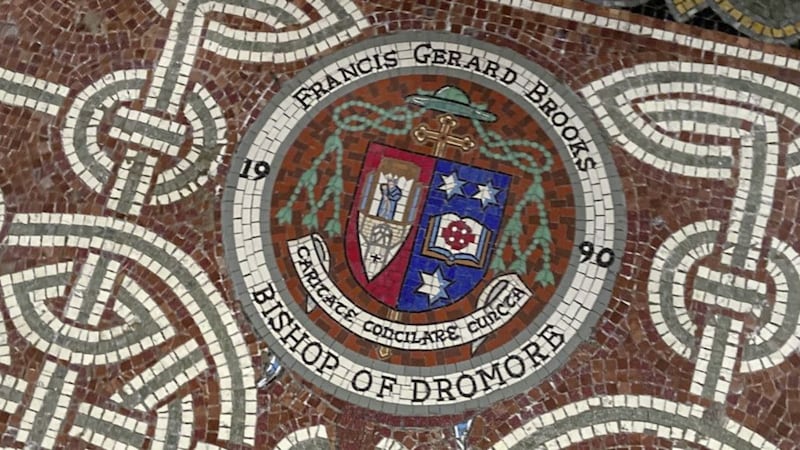 A mosaic in Newry Cathedral dedicated to Bishop Francis Brooks. Picture by Mal McCann 