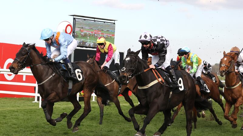 Monsieur Kodi (left) leads home the field at Musselburgh in April and, after winning last time out at Thirsk, can win again at Ayr on Monday afternoon. Picture by PA
