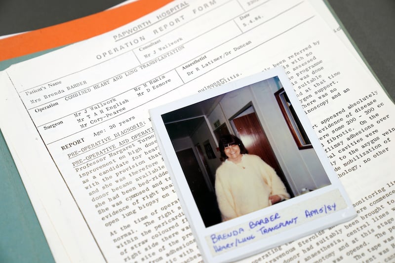 The case notes of Brenda Barber, Europe’s first successful heart-lung transplant patient