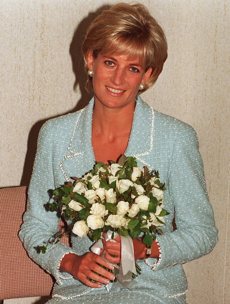 Diana during a presentation of the first rose to be named after her (John Stillwell/PA)