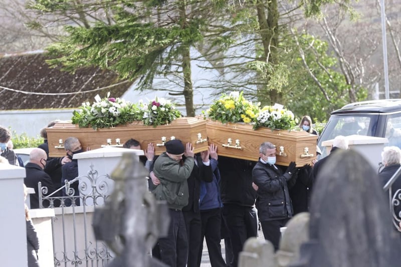 The funeral of Owen &Oacute;g McMullan and Brigid Wilkinson was celebrated in Ballycastle yesterday morning. Picture by Stephen Davison, Pacemaker 