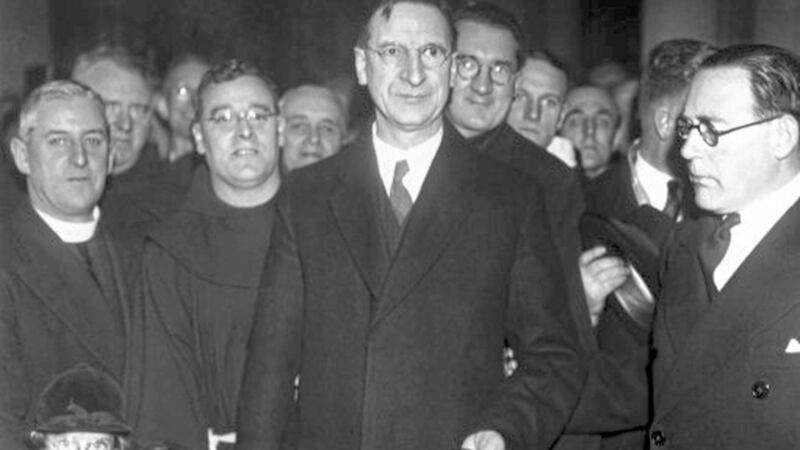 Eamon De Valera arriving in Rome to attend the coronation of Pope Pius XII on March 3 1939. (AP Photo) 