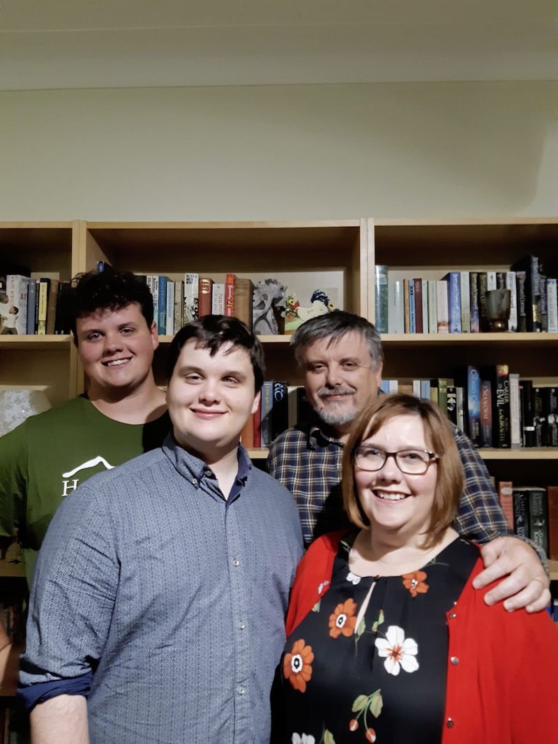 Rev David Campton with his wife Sally and sons Owain and Ciaran 