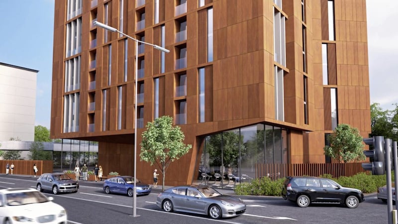 Computer-generated image of how the Scrabo Street apartments will look 