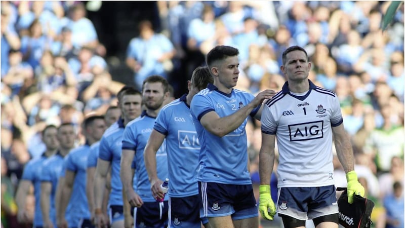 Dublin goalkeeper, captain, and new Footballer of the Year Stephen Cluxton led the way for his county, who collected seven PwC Football Allstars.<br /> Picture by Hugh Russell