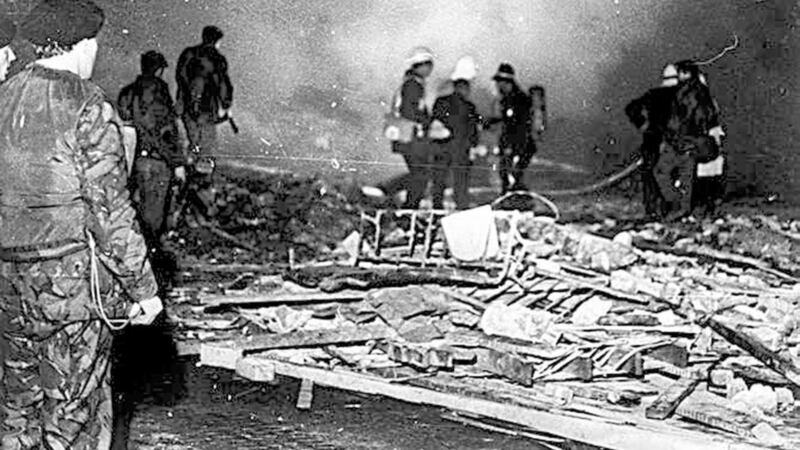 The scene of the explosion at McGurk's bar in Belfast in 1972. Picture by Pacemaker