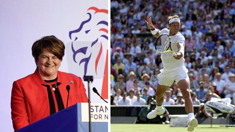 Arlene Foster and her husband watched Rafael Nadal play at Wimbledon&nbsp;