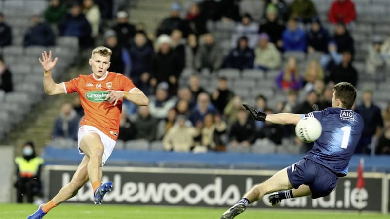 Armagh&#39;s Rian O&#39;Neill began the year with 1-4 against Dublin at Croke Park. Pic Philip Walsh. 