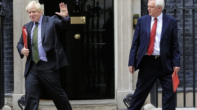 Foreign secretary Boris Johnson, left, and secretary of state for Exiting the European Union David Davis who have resigned from the government. Picture by Gareth Fuller, Press Association 