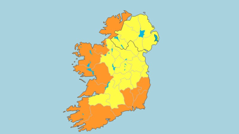 Weather warnings are in place for this weekend. Picture by Met &Eacute;ireann&nbsp;