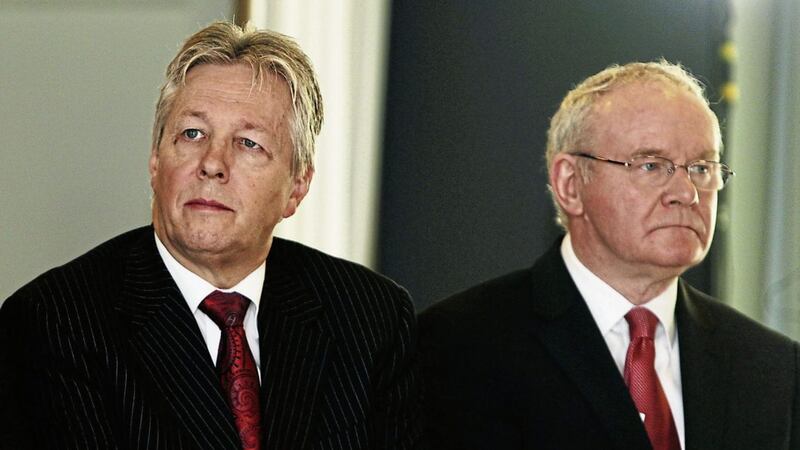 Former first minister Peter Robinson and Deputy First Minister Martin McGuinness 