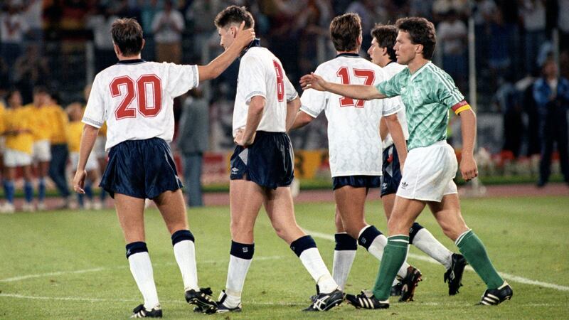 England’s emotional semi-final clash with West Germany in 1990 tops the chart.
