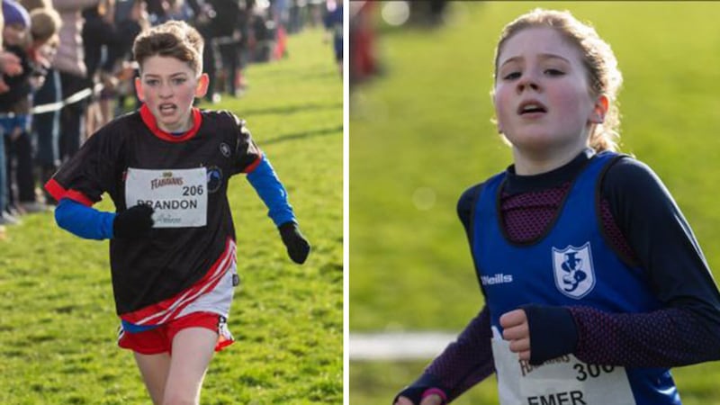 &nbsp;Brandon Downey and Emer McKee took first place in the Flahavan's Athletics&nbsp;NI Primary School Cross Country League boys and girls races