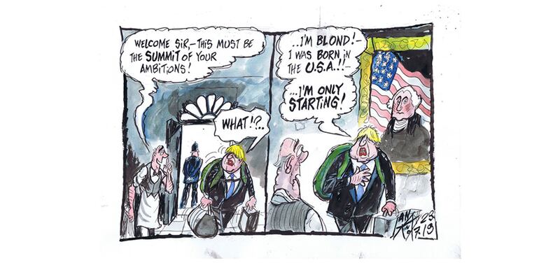&nbsp;Ian Knox cartoon 23/7/19 - Even more than his mendacity and clownish ineptitude, Boris is defined by his shameless ruthless and successful lust for power