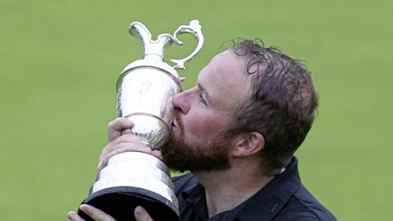 Shane Lowry kisses the Claret Jug after winning the 2019 Open Championship at Royal Portush